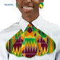 Triangle Ankara Fabric Cravat with Stud Earrings WYB318