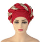 Turbans for Women Pleated Beanie Headwrap  Aso Oke Gele Readymade to Wear