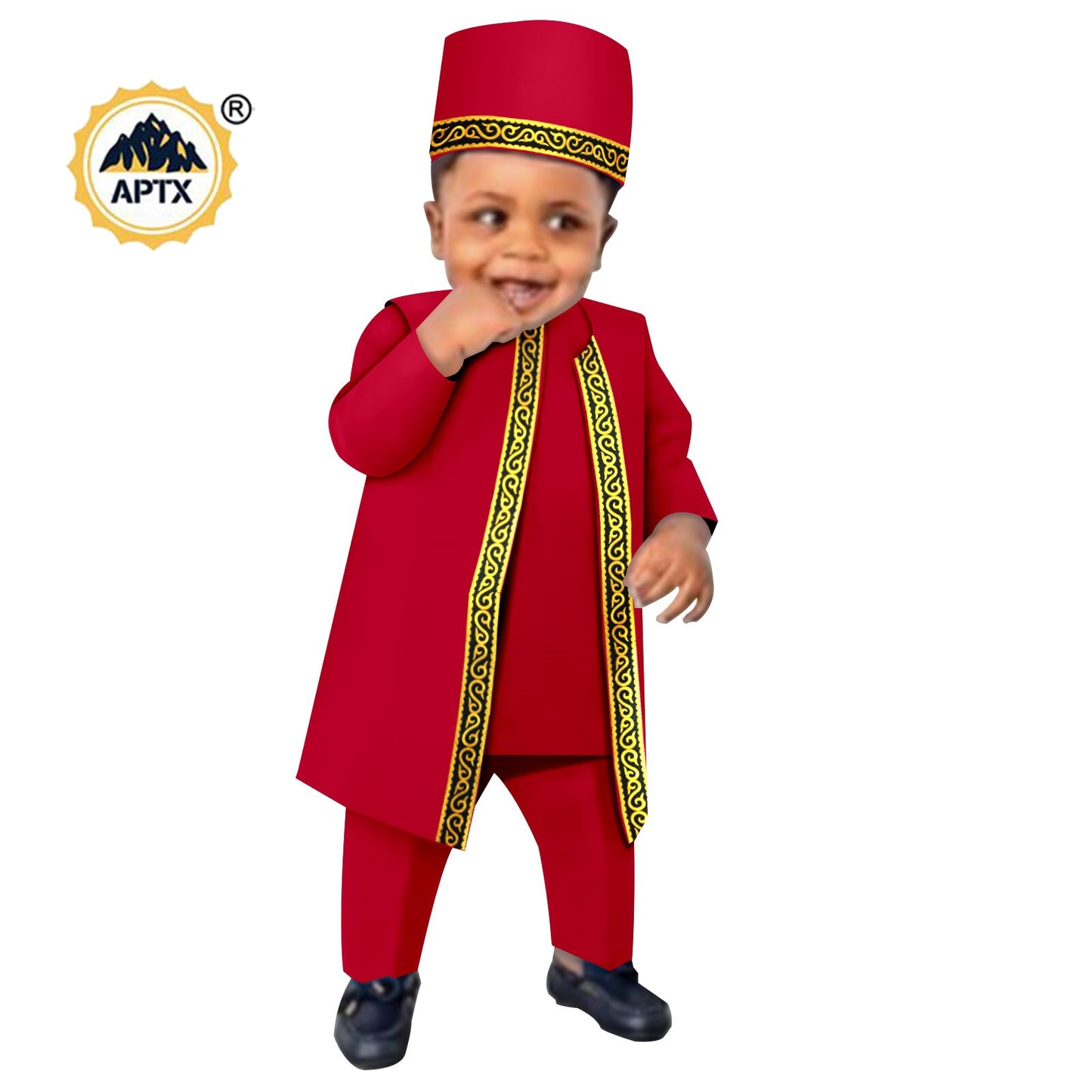 2022 Africa Boys Outfits 4 Pieces Traditional