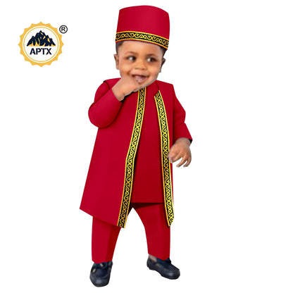 2022 Africa Boys Outfits 4 Pieces Traditional