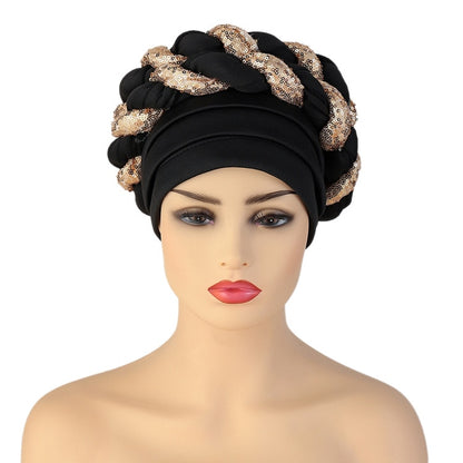 Turbans for Women Pleated Beanie Headwrap  Aso Oke Gele Readymade to Wear
