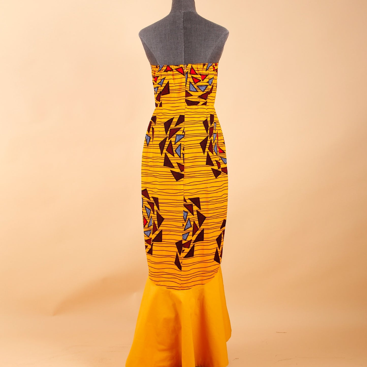 Strapless High Waist Sleeveless Ankara Print Maxi Dress