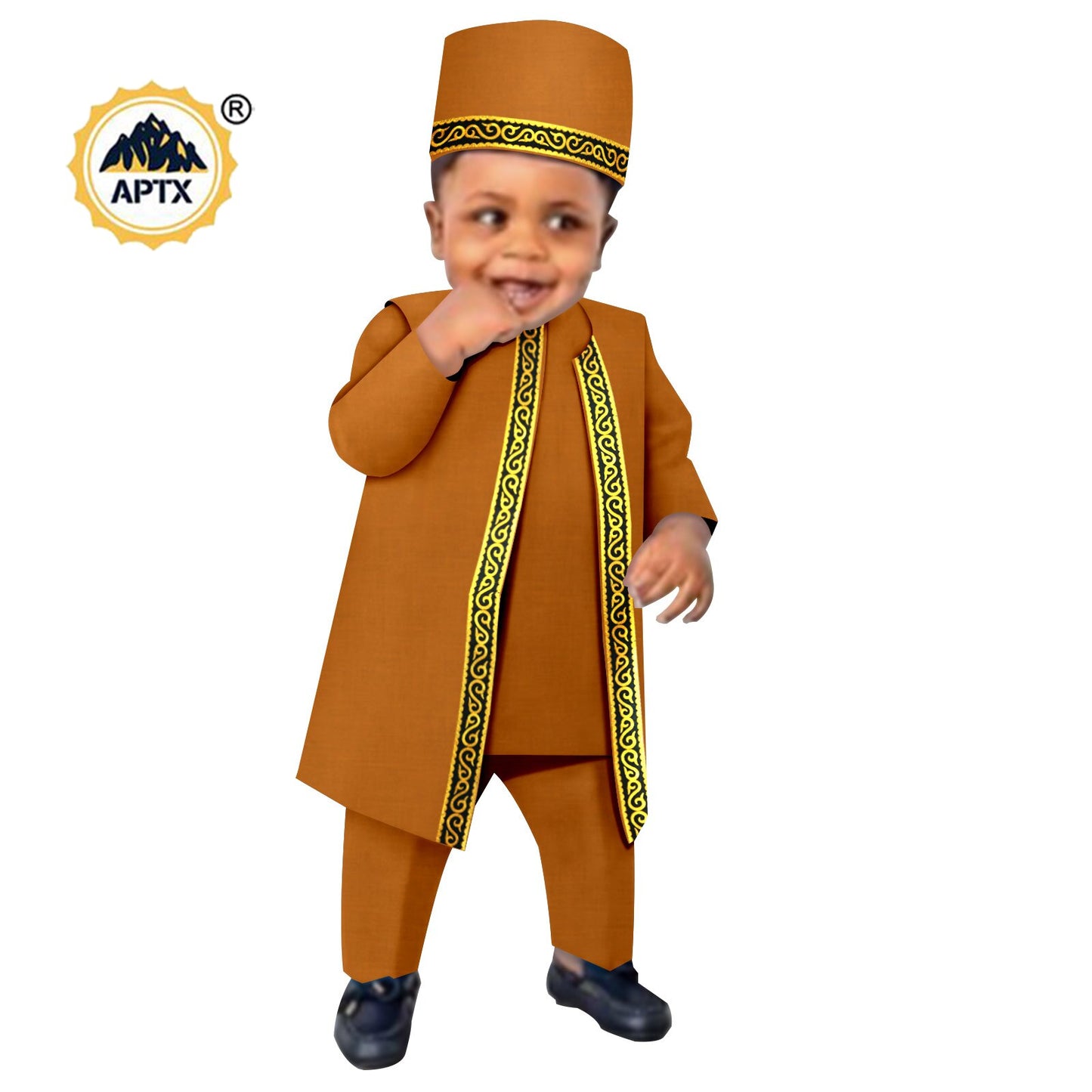 2022 Africa Boys Outfits 4 Pieces Traditional