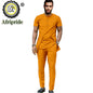 Men Embroidery Short Sleeve Shirt and Pant 2 Piece Set