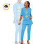 African Couples Isiagu Women& Men Festive Traditional Outfits 2 Pieces Shirt and Pants Sets