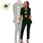 African Couples Isiagu Women& Men Festive Traditional Outfits 2 Pieces Shirt and Pants Sets