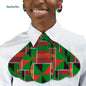 Triangle Ankara Fabric Cravat with Stud Earrings WYB318