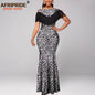 Tassel Short Sleeve Off Shoulder High Waist Ankara Print Attire Party Elegant Maxi Dress A2225038