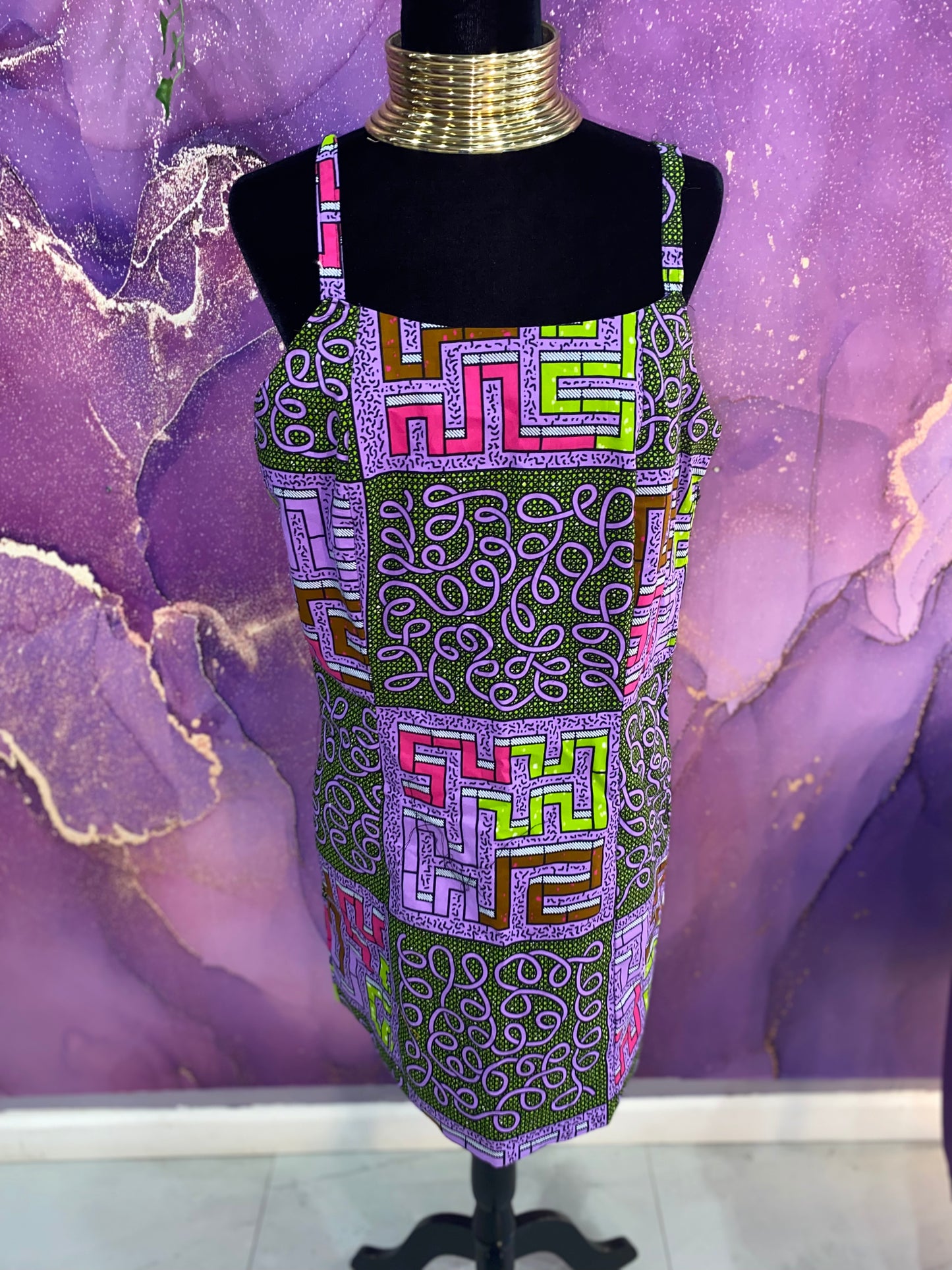 Enjoy The Journey African Print Strap Dress