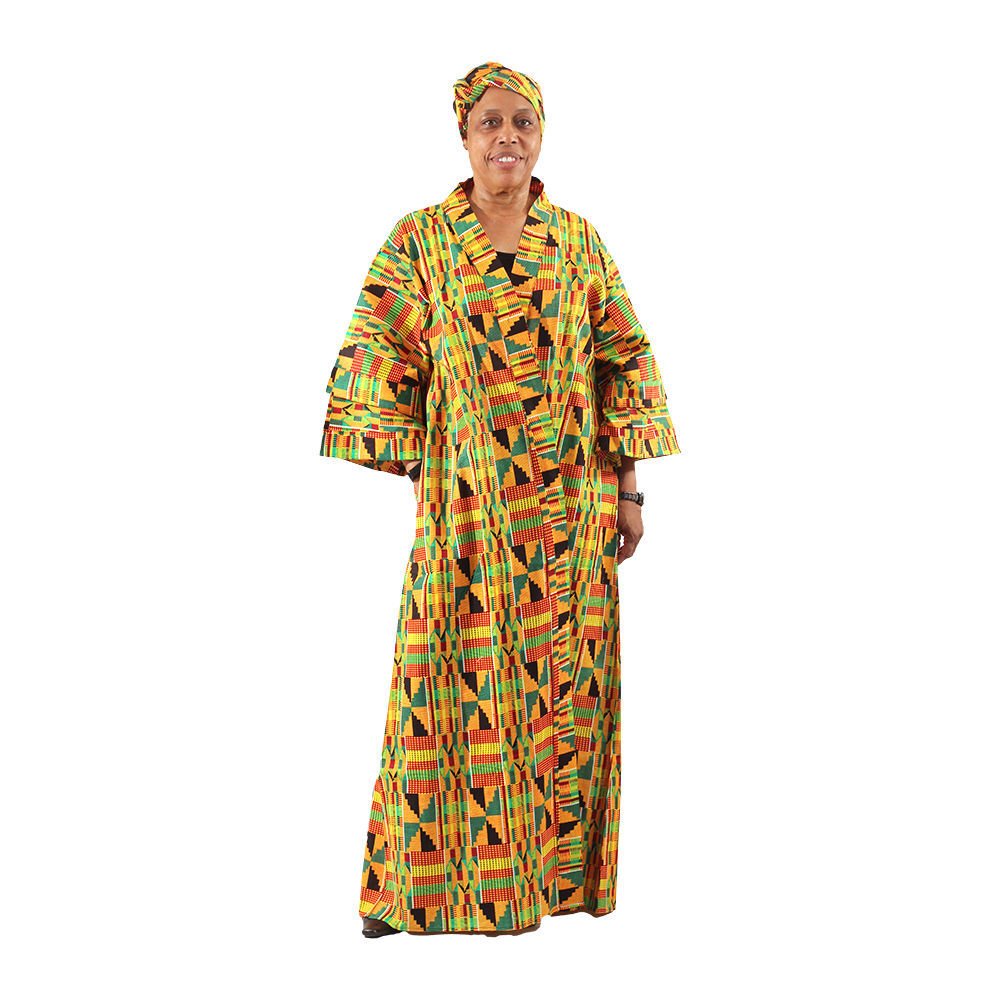 African Print Long Kimono