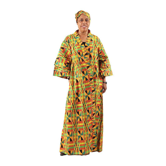 African Print Long Kimono