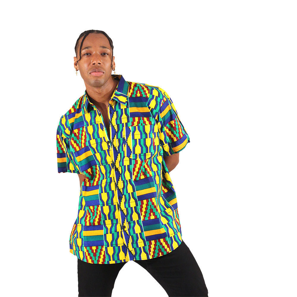 African Print Button Shirt