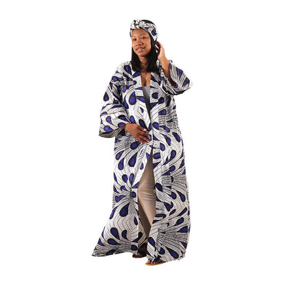 African Print Long Kimono