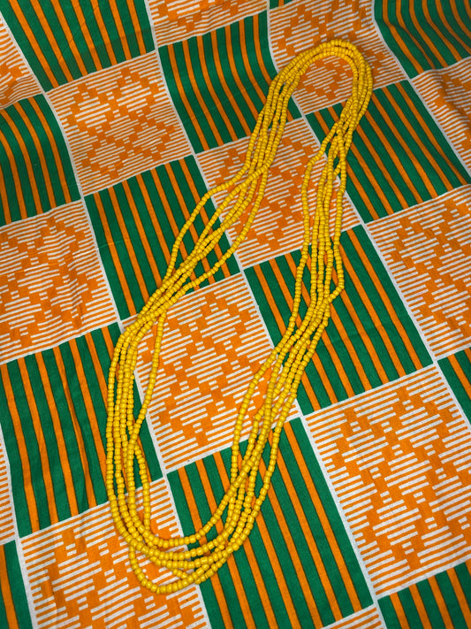 Yellow elastic waist-beads