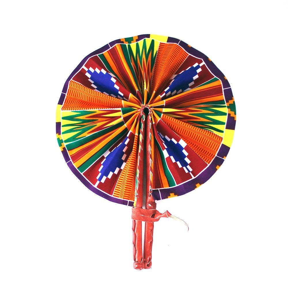 Traditional Kente Print Folding Fan