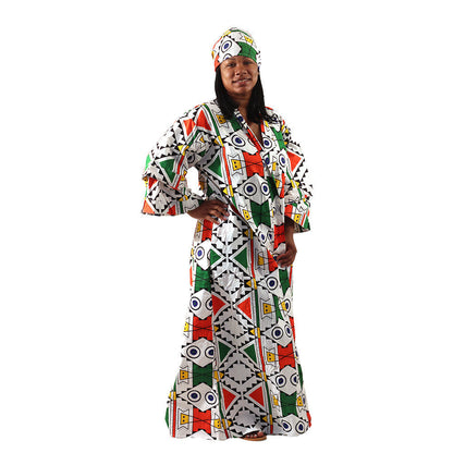 African Print Long Kimono