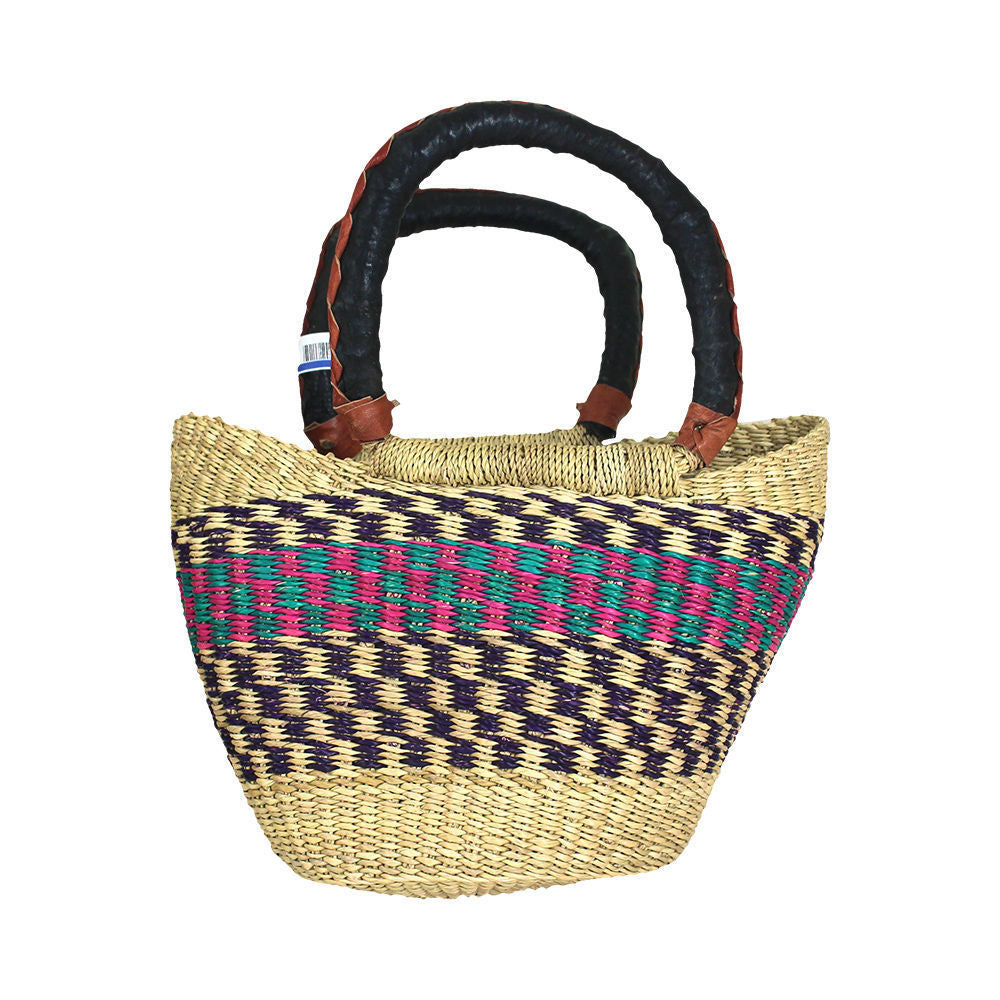 Woven & Leather Basket: Small