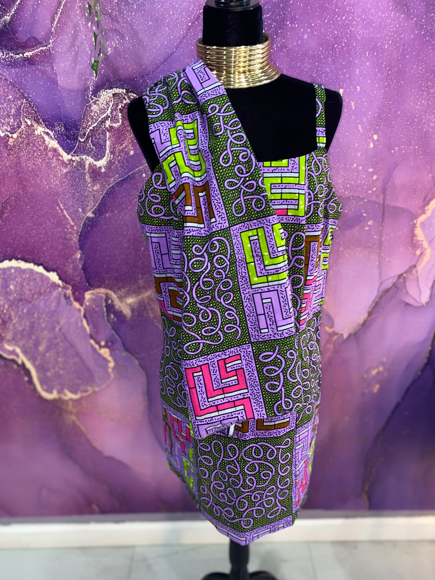 Enjoy The Journey African Print Strap Dress