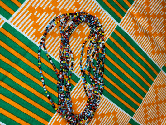 Multi color elastic waist-beads