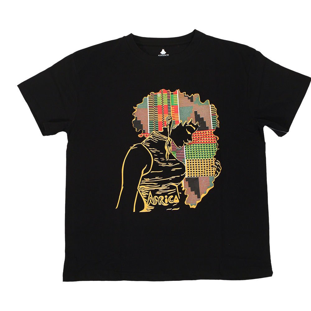 The Kente Africa Map Hair T-Shirt