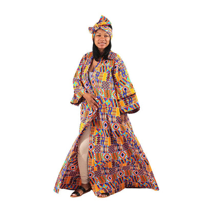 African Print Long Kimono