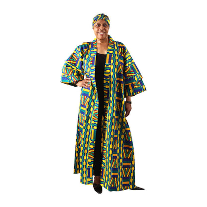 African Print Long Kimono