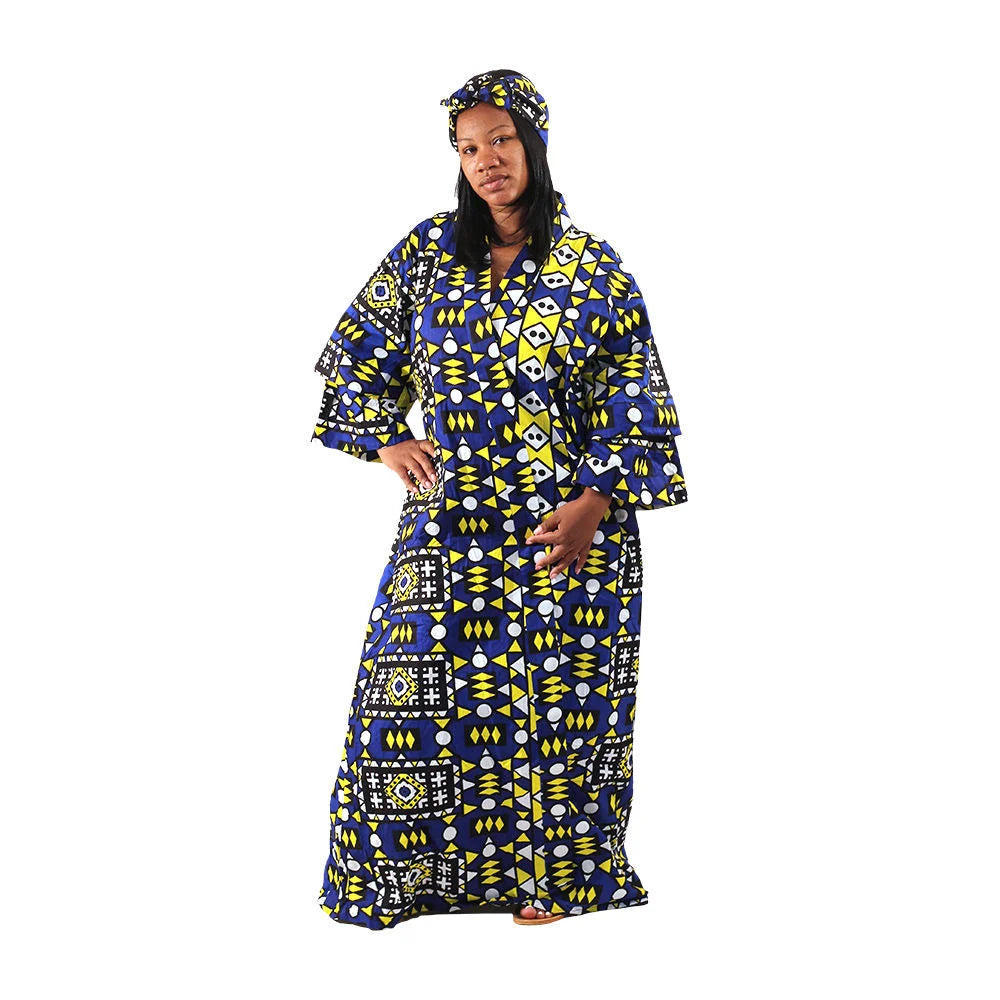 African Print Long Kimono