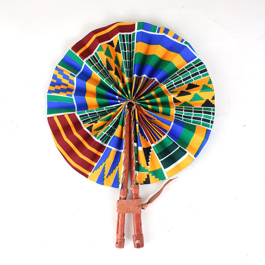 Kenyan Kente Folding Fan