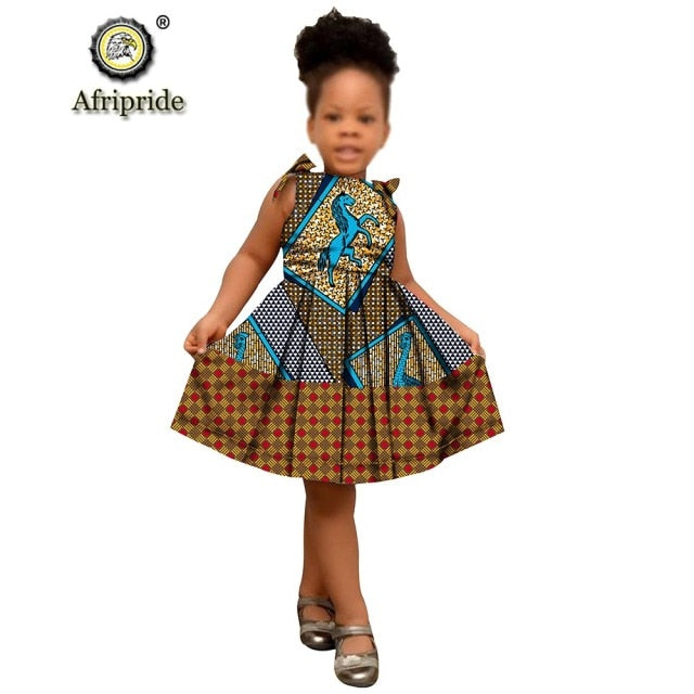 Ankara print Dresses Sleeveless lovely mini dress for girl