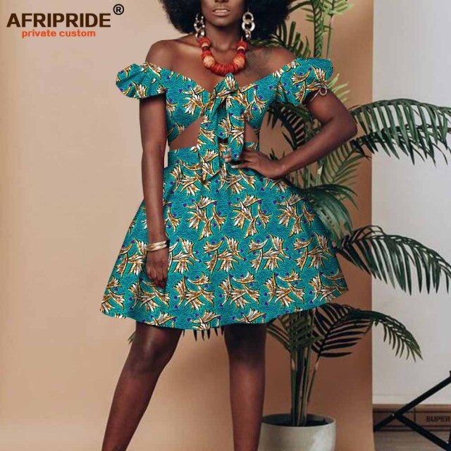 African Clothing for Women Short Top + Mini Skirt 2 Piece Set