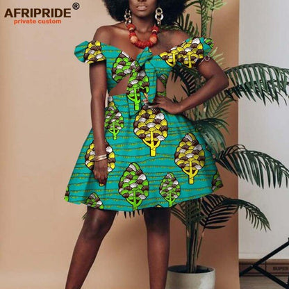 African Clothing for Women Short Top + Mini Skirt 2 Piece Set