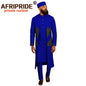 Men`s Suit Long Coats Dashiki Shirts Ankara Pants Traditional Hat 4 piece Set African Clothing Attire Wear