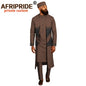 Men`s Suit Long Coats Dashiki Shirts Ankara Pants Traditional Hat 4 piece Set African Clothing Attire Wear