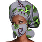African Headwrap Earrings Hair Accessories Scarf Bonnet Ankara Wax Fabric Head Turban African Headscarf Mask Match Print