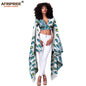 African Print Top V Neck With Flare Sleeve