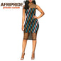 2020 summer dress for women African print AFRIPRIDE tailor made sleeveless knee length wax cotton and lace women dress