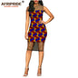 2020 summer dress for women African print AFRIPRIDE tailor made sleeveless knee length wax cotton and lace women dress