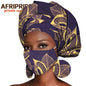 African Headwrap Earrings Hair Accessories Scarf Bonnet Ankara Wax Fabric Head Turban African Headscarf Mask Match Print