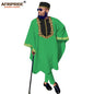 African Clothing for Men Dashiki Outfits Agabada Robe Ankara Pants Tribal Hat Wedding Evening 3 Piece Suit