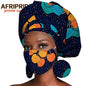 African Headwrap Earrings Hair Accessories Scarf Bonnet Ankara Wax Fabric Head Turban African Headscarf Mask Match Print