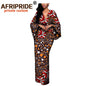 African Dresses for Women Maxi Dress AFRIPRIDE flare sleeve V-neck font and back ankle-length African cotton dress