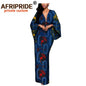 African Dresses for Women Maxi Dress AFRIPRIDE flare sleeve V-neck font and back ankle-length African cotton dress