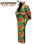 African Dresses for Women Maxi Dress AFRIPRIDE flare sleeve V-neck font and back ankle-length African cotton dress