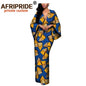 African Dresses for Women Maxi Dress AFRIPRIDE flare sleeve V-neck font and back ankle-length African cotton dress