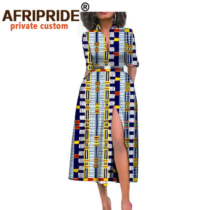 Side open sexy mid-calf length dress no belt
