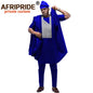 Men Agabada Robe Shirt Ankara Pants Tribal Hat 4 piece Suit