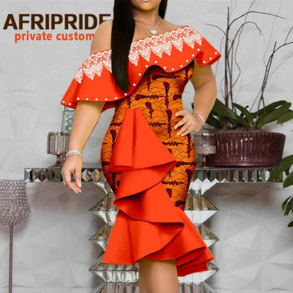 You Don't Compare  Ankara Print Embroidery Bodycon Dress