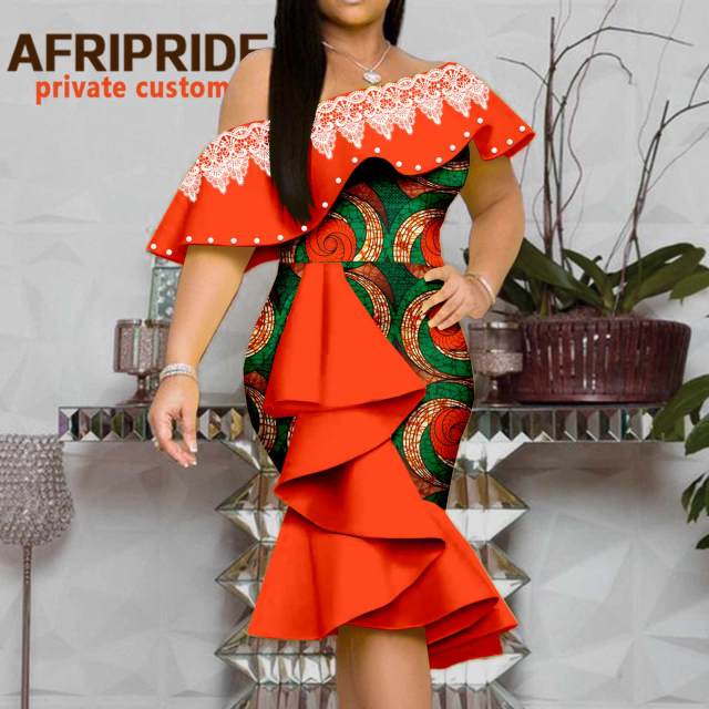 You Don't Compare  Ankara Print Embroidery Bodycon Dress