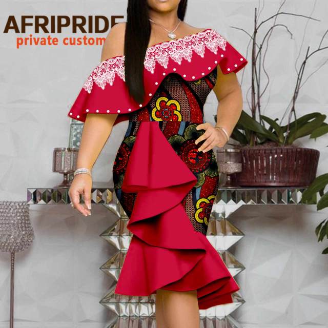 You Don't Compare  Ankara Print Embroidery Bodycon Dress