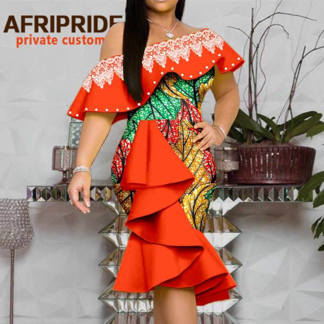 You Don't Compare  Ankara Print Embroidery Bodycon Dress